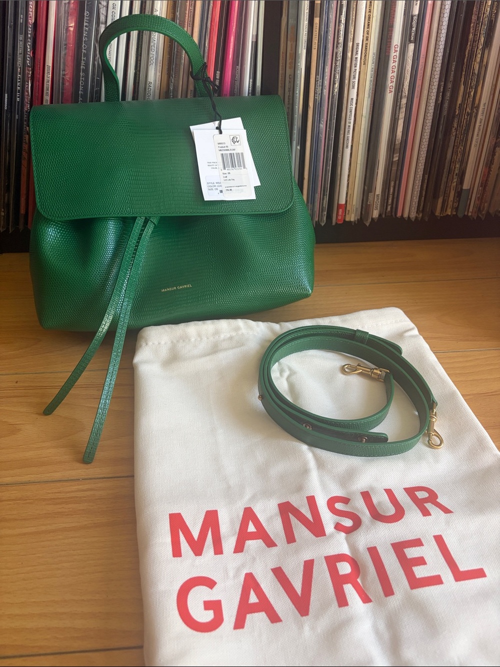 Mansur Gavriel Soft Lady Lizard-embossed Green Convertible Bag NWT